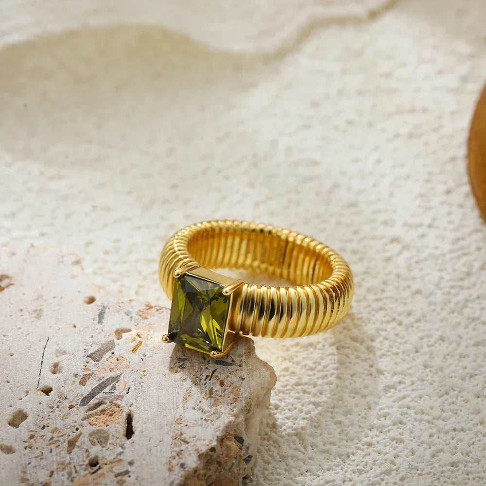 Crystal Textured Ring