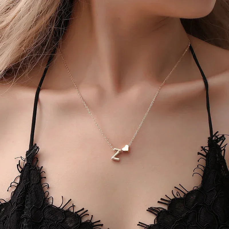 Personal Initial Heart Necklace