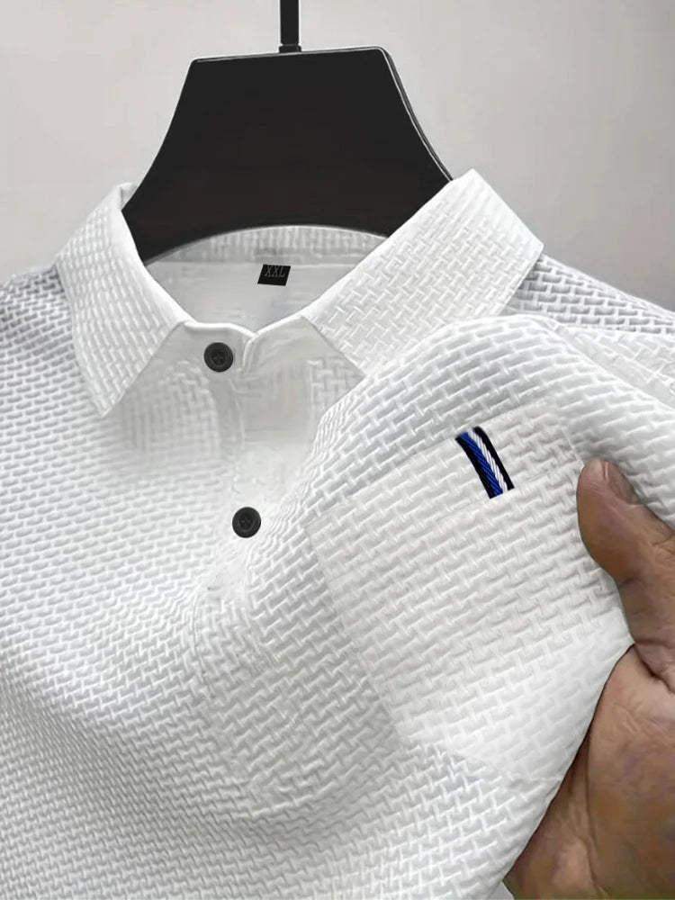Ice Silk Polo Shirt with Pocket