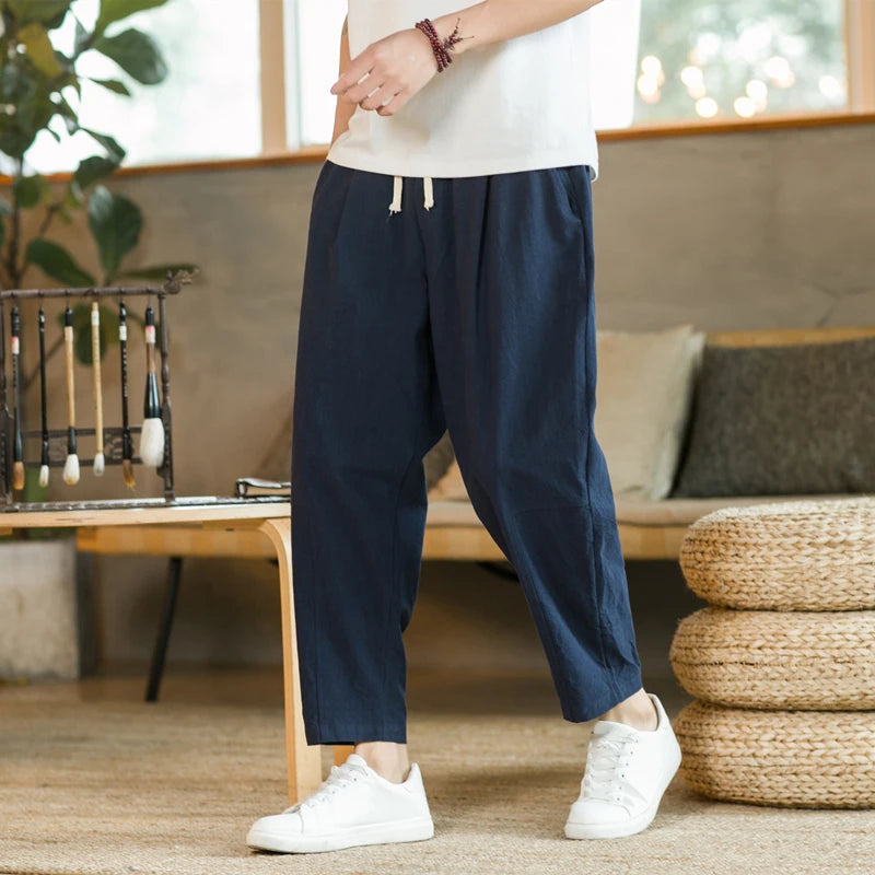 Men’s Linen-Cotton Trousers – Relaxed Fit