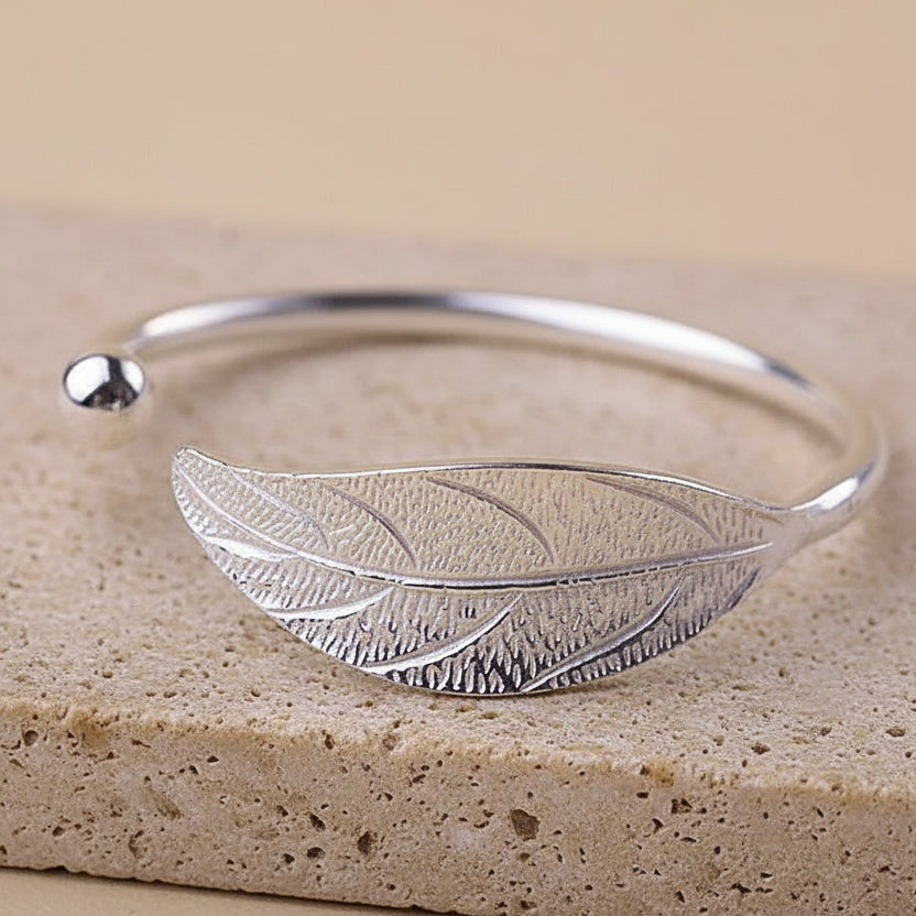 Leaf-Shaped Bracelet – 925 Sterling Silver