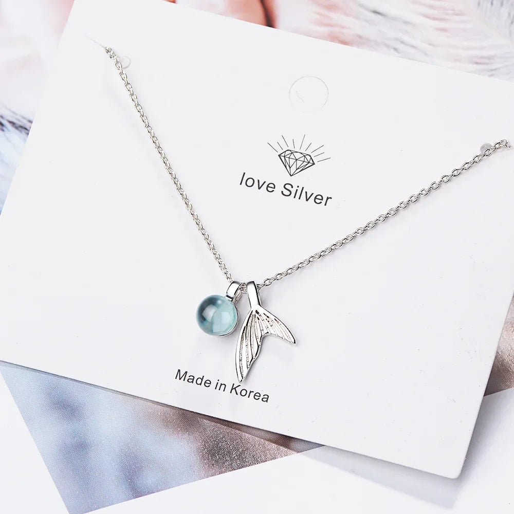Sapphire Mermaid Necklace – 925 Sterling Silver