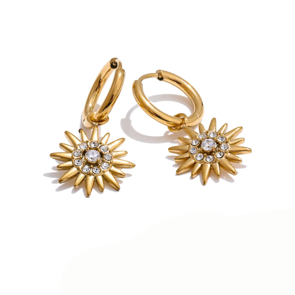 Sun Drop Hoop Earrings