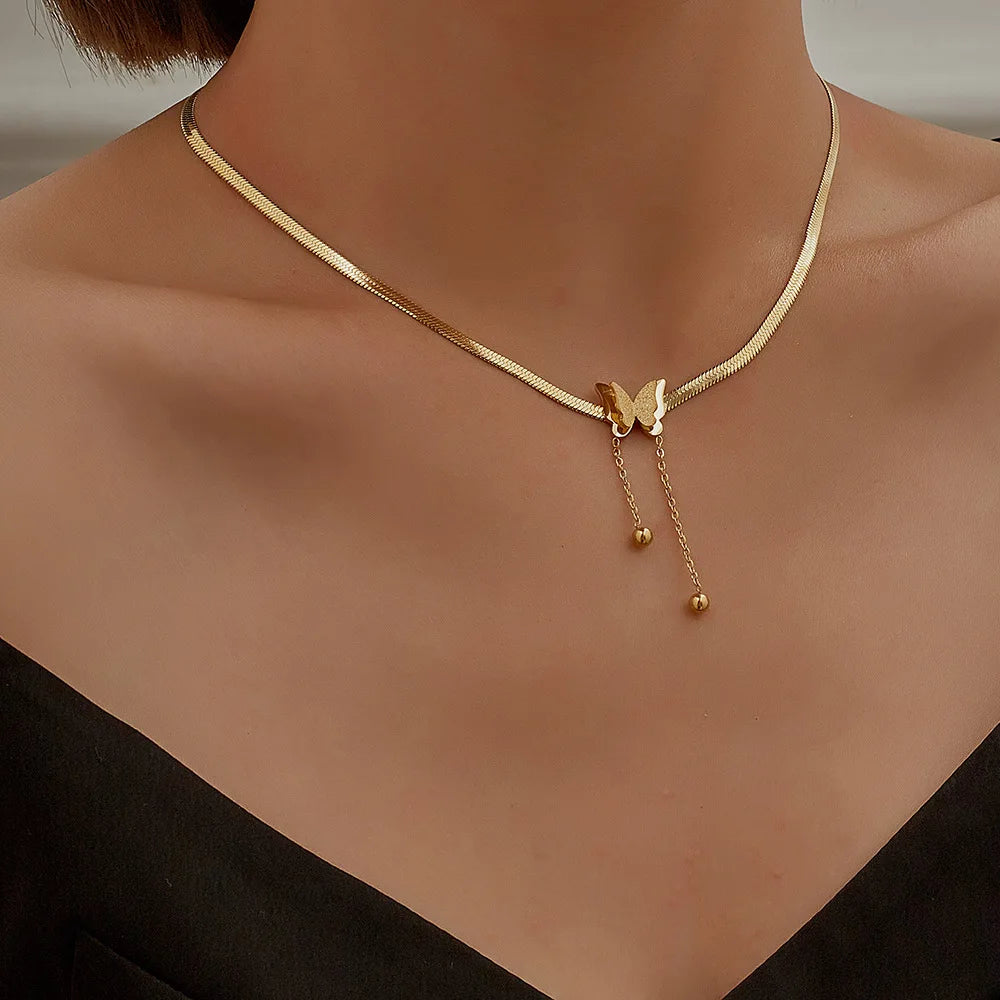 Frosted Butterfly Necklace