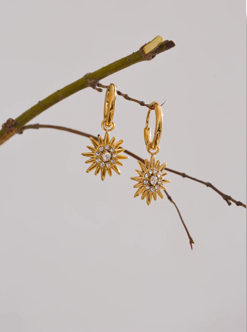 Sun Drop Hoop Earrings