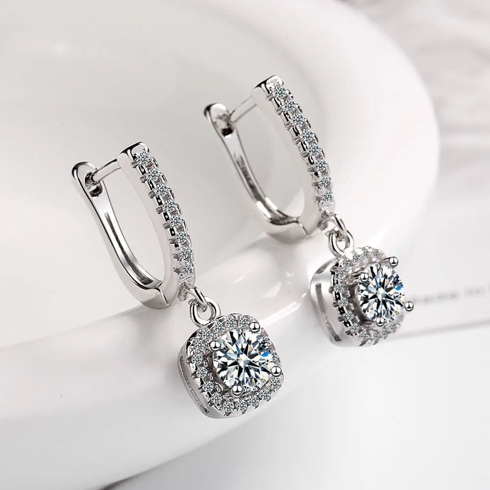 Moissanite Huggie Earrings – 925 Sterling Silver
