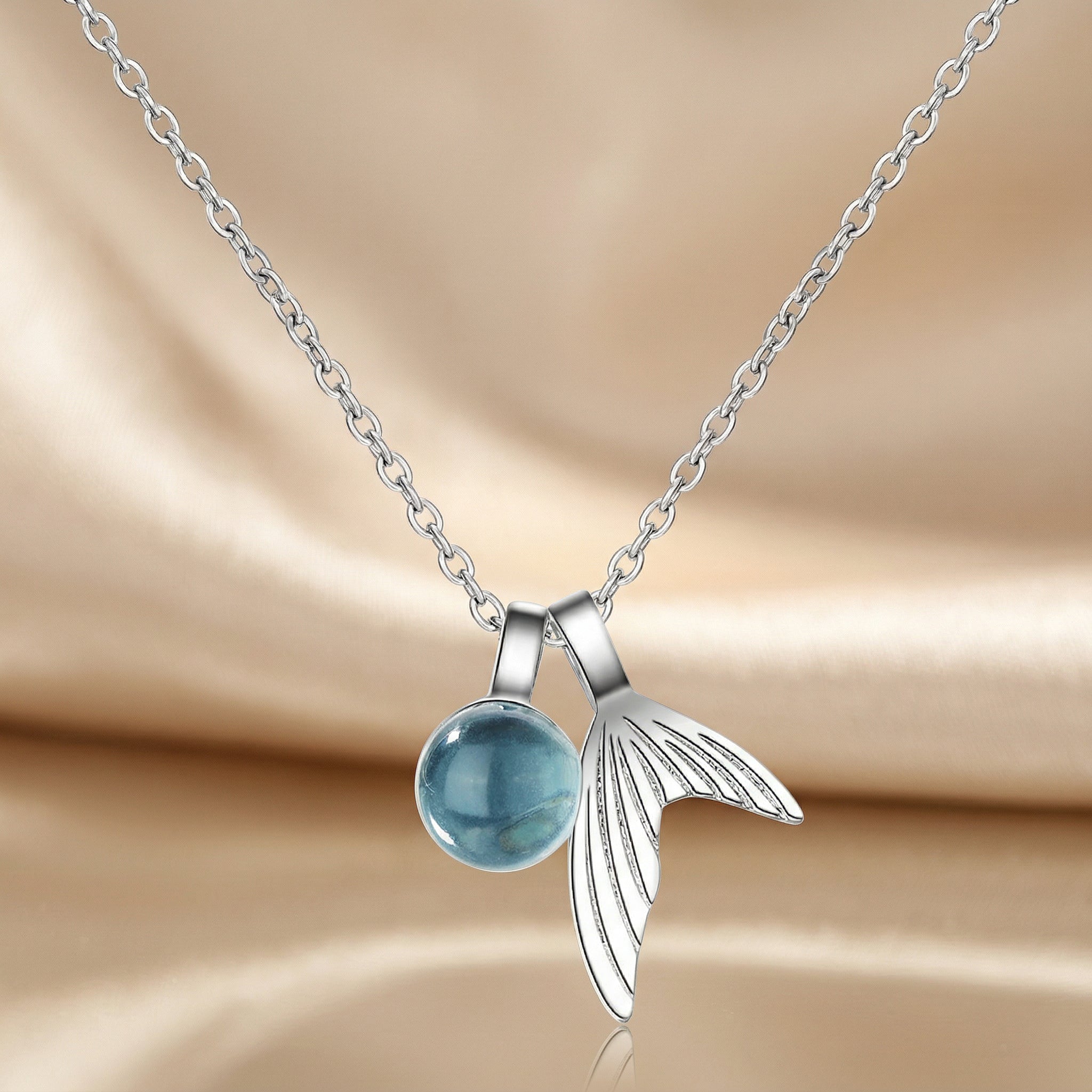 Sapphire Mermaid Necklace – 925 Sterling Silver