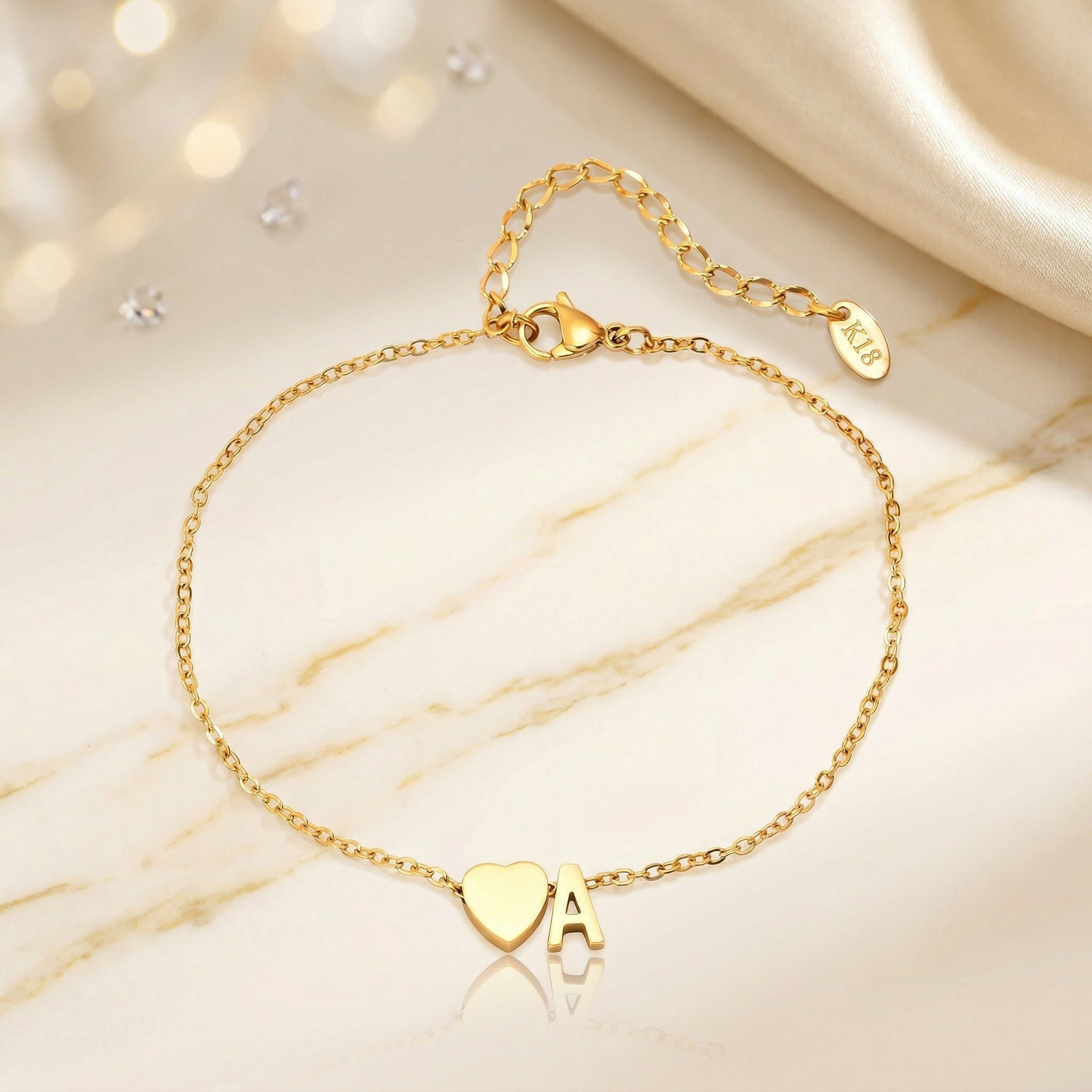 Initial Heart Anklet