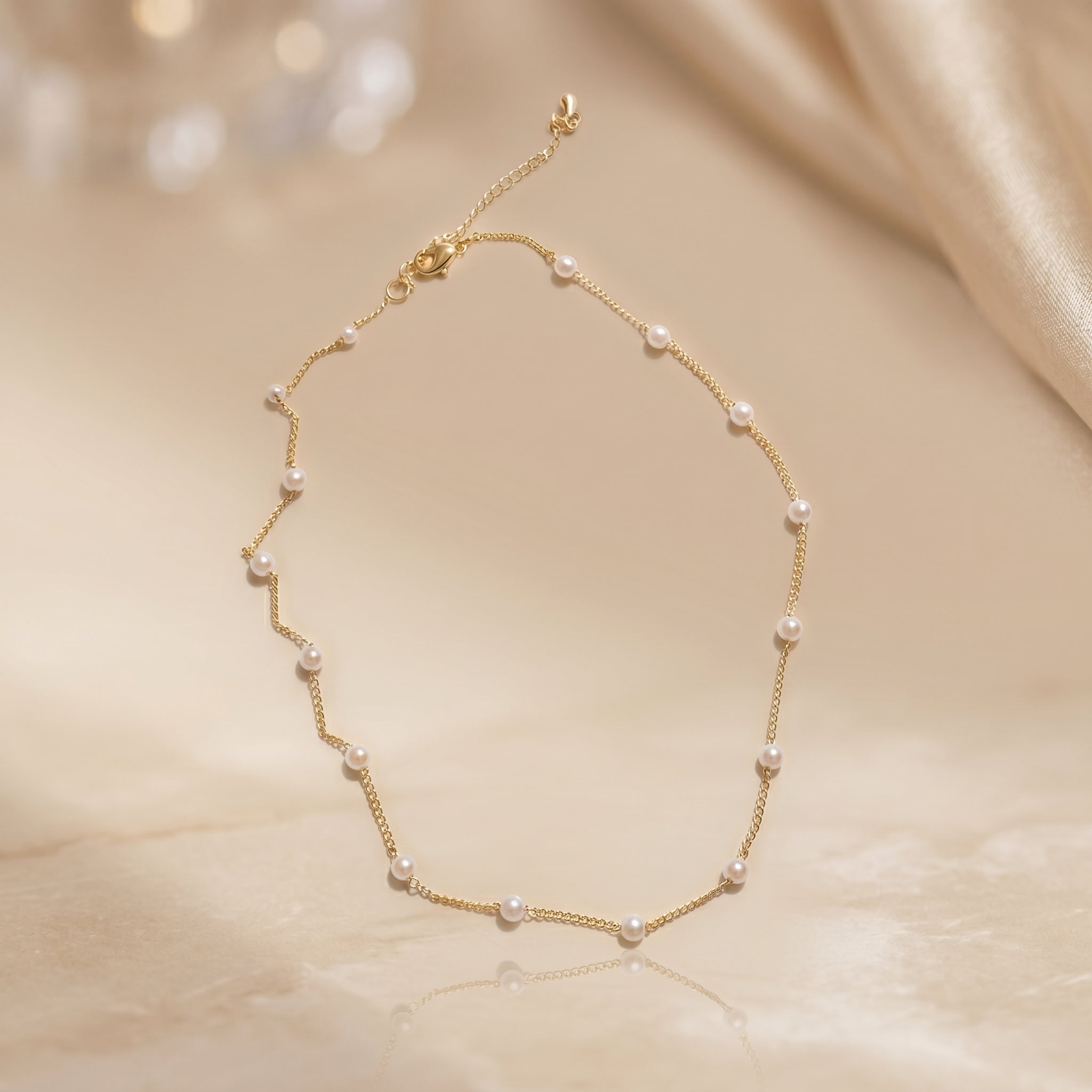 Pearl Beaded Choker Necklace