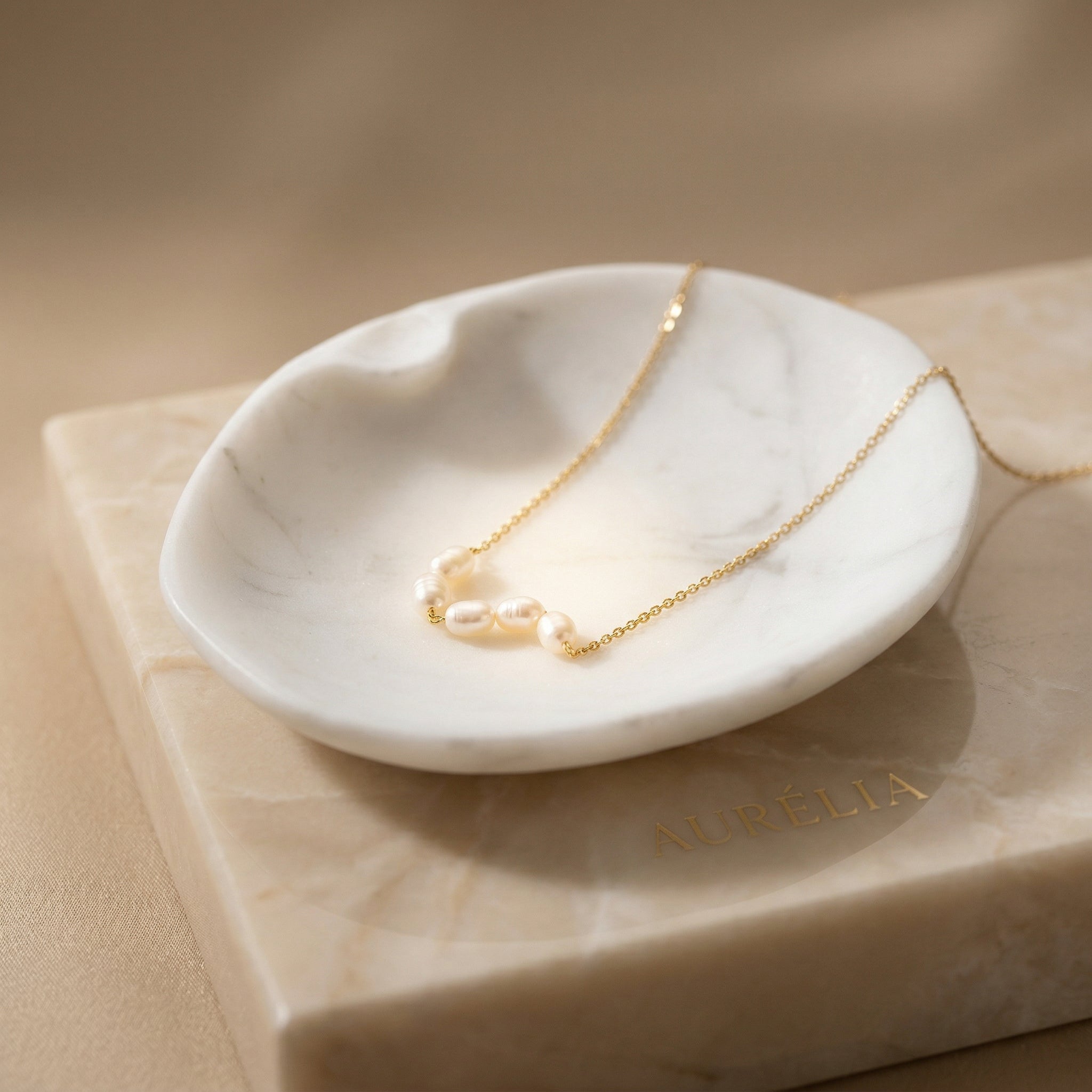 Gold Pearl Choker Necklace
