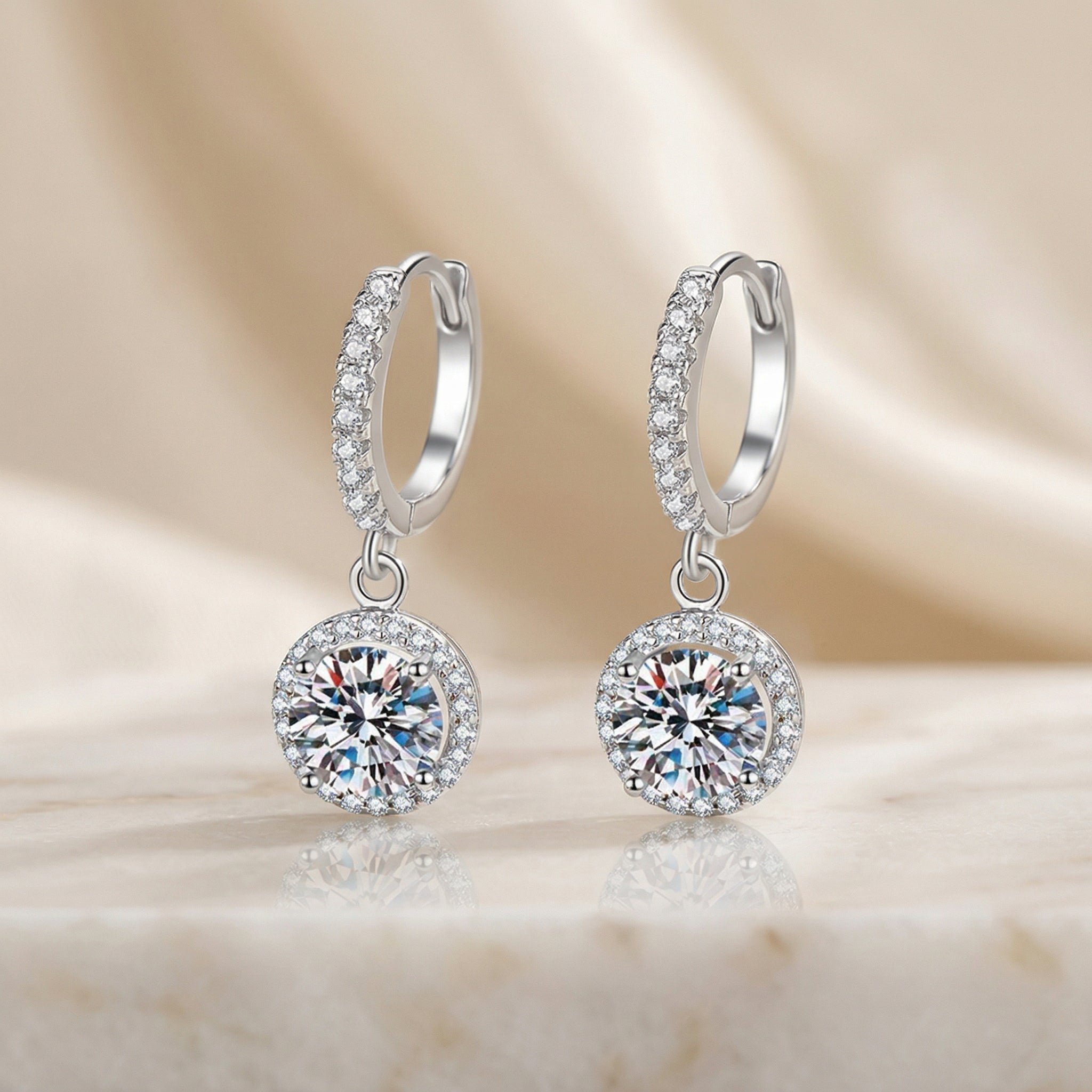 Moissanite Stud Earrings – 925 Sterling Silver