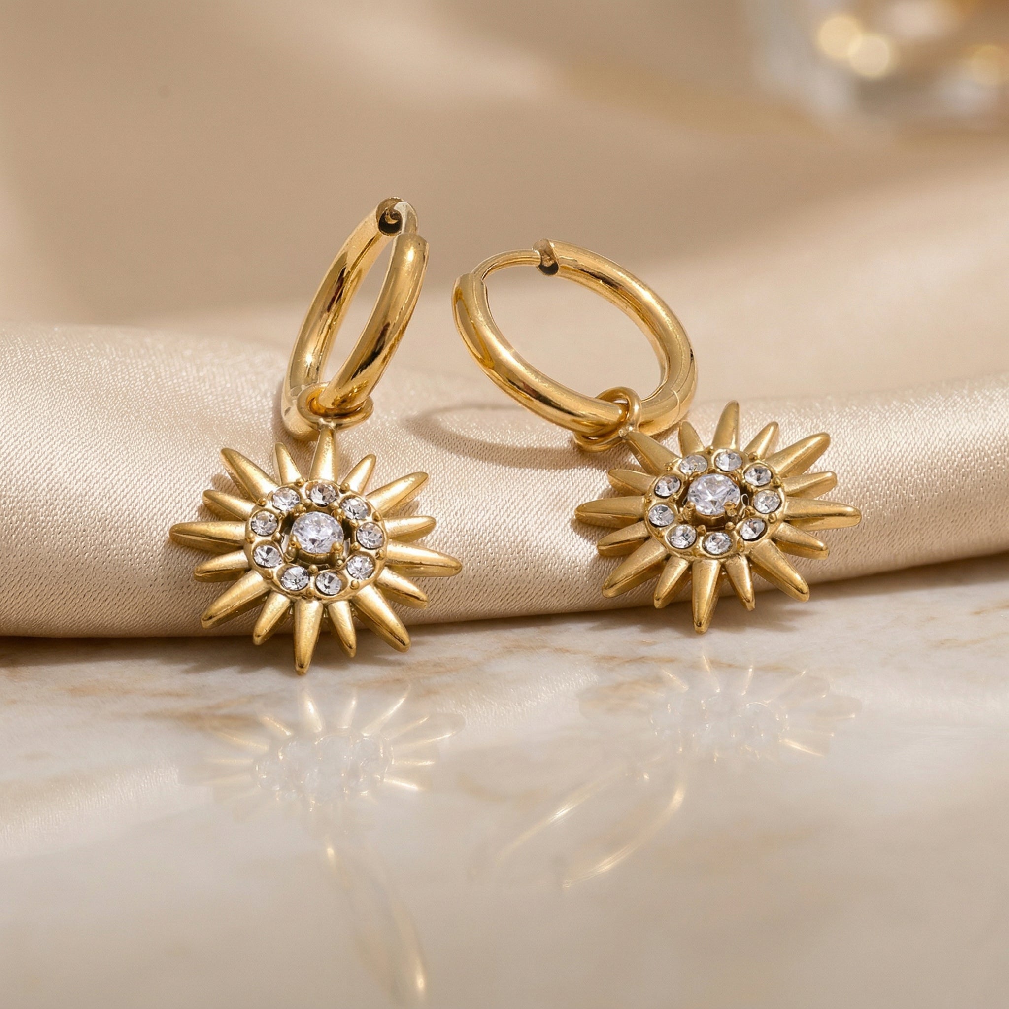 Sun Drop Hoop Earrings