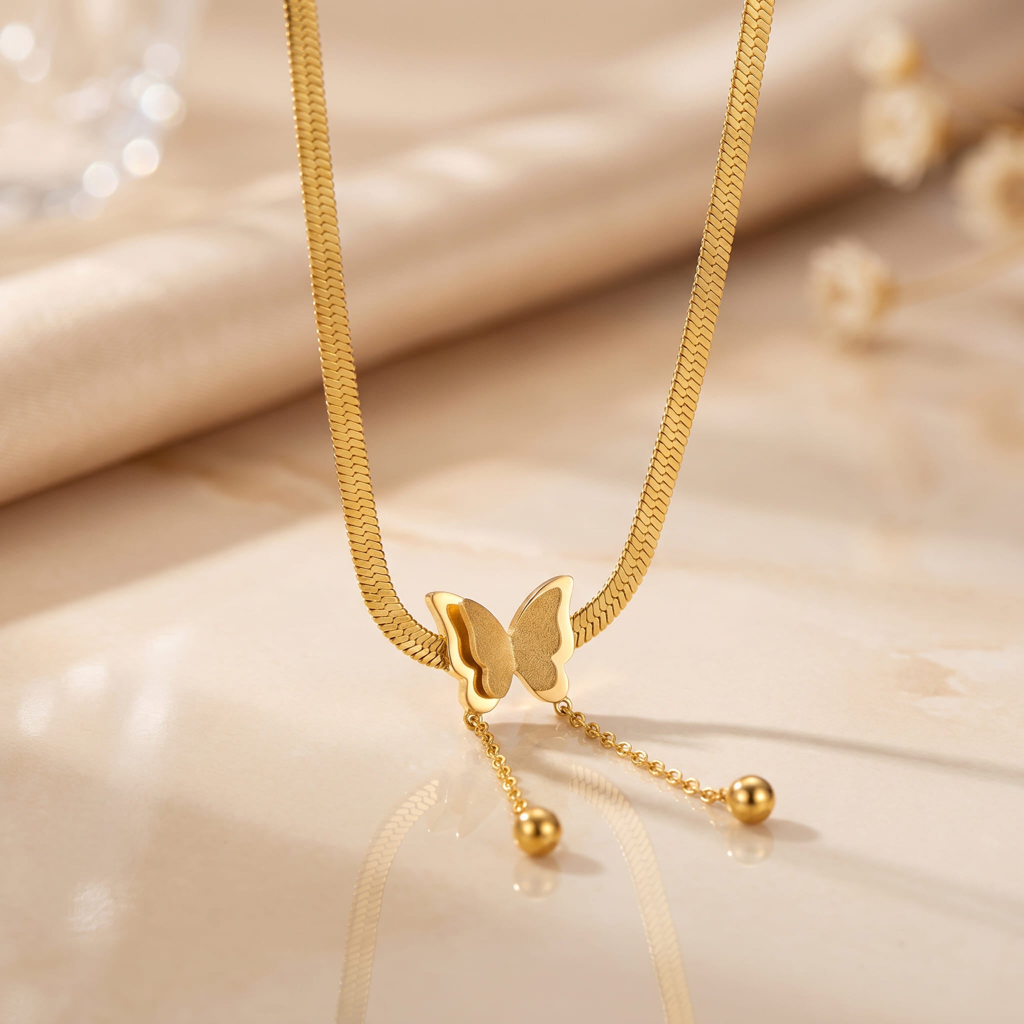 Frosted Butterfly Necklace