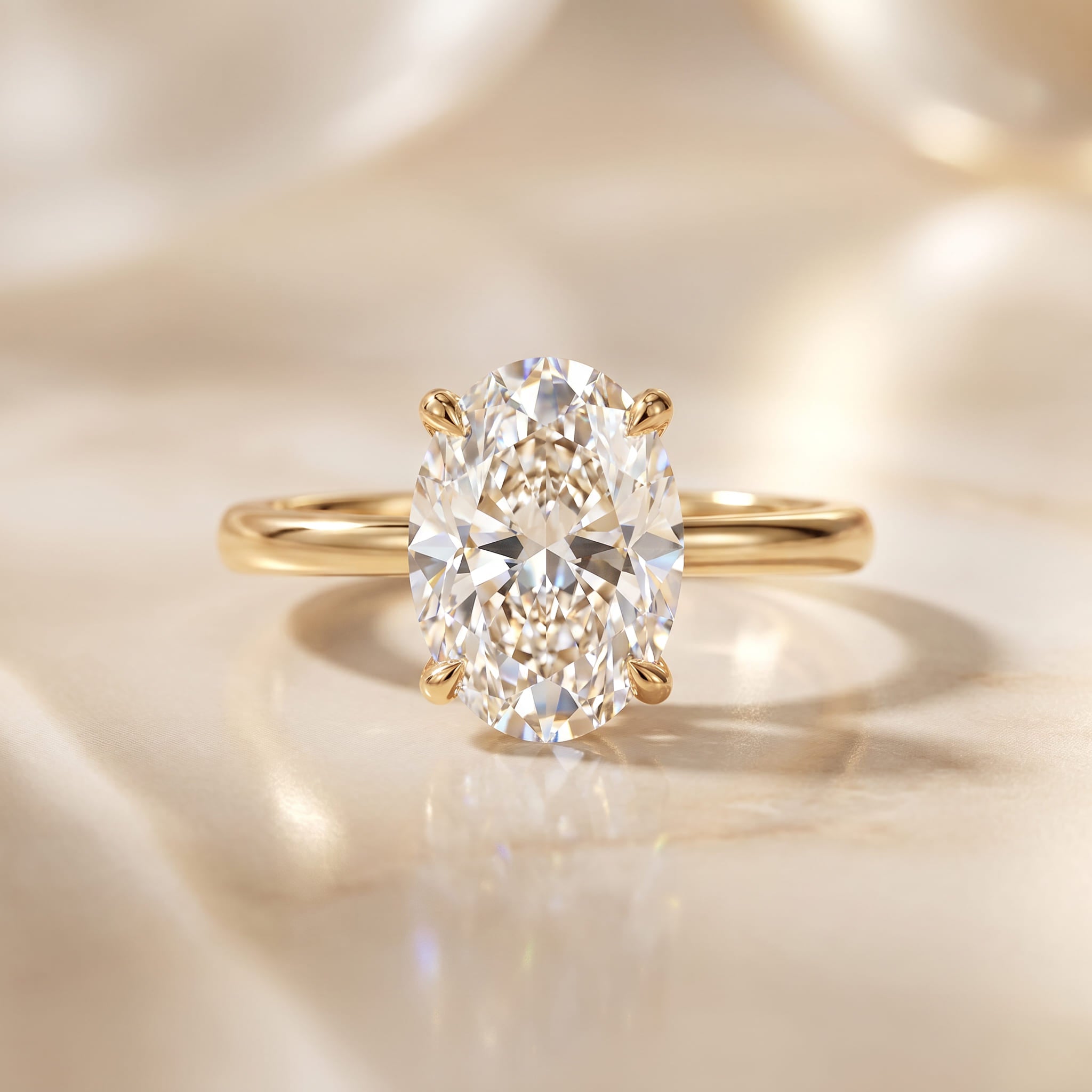 Oval Stone Ring – 5A CZ, 925 Sterling Silver